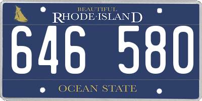 RI license plate 646580