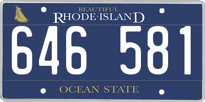 RI license plate 646581