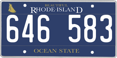 RI license plate 646583
