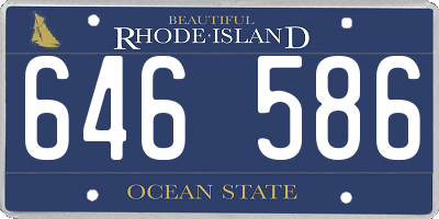 RI license plate 646586