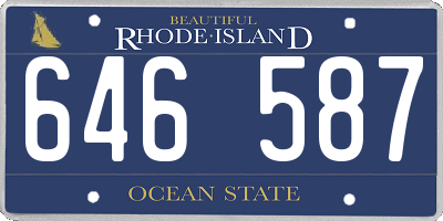 RI license plate 646587