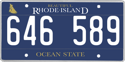 RI license plate 646589