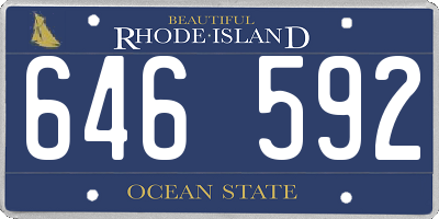 RI license plate 646592