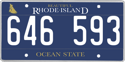 RI license plate 646593