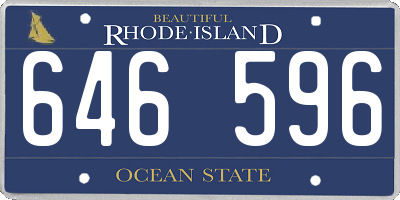 RI license plate 646596