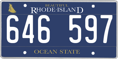 RI license plate 646597