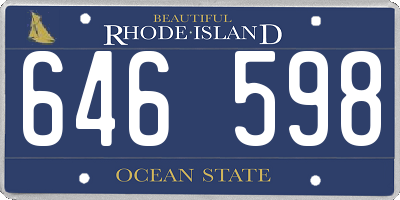 RI license plate 646598