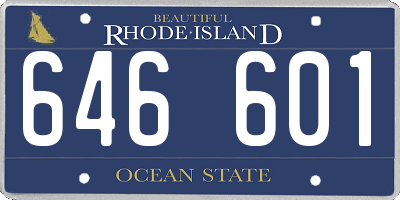 RI license plate 646601
