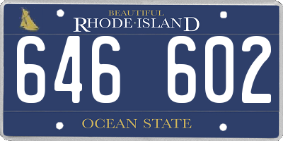 RI license plate 646602