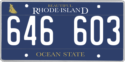 RI license plate 646603