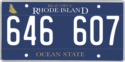 RI license plate 646607