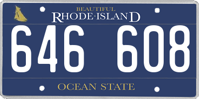 RI license plate 646608