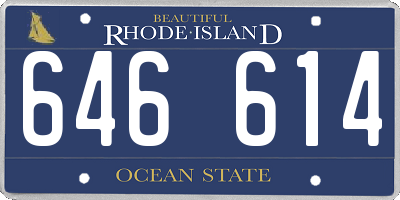 RI license plate 646614