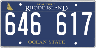 RI license plate 646617