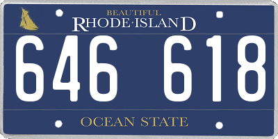 RI license plate 646618