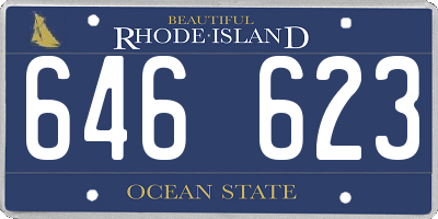 RI license plate 646623