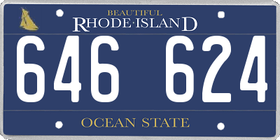 RI license plate 646624