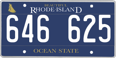 RI license plate 646625