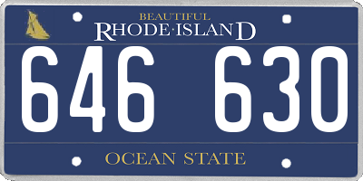 RI license plate 646630