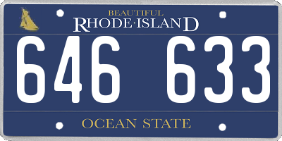 RI license plate 646633
