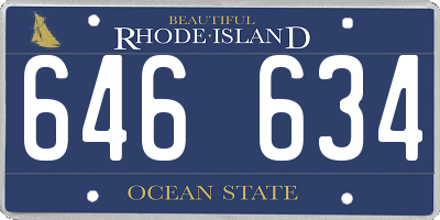 RI license plate 646634