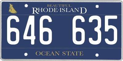 RI license plate 646635