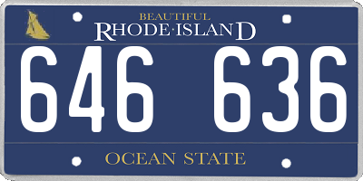 RI license plate 646636