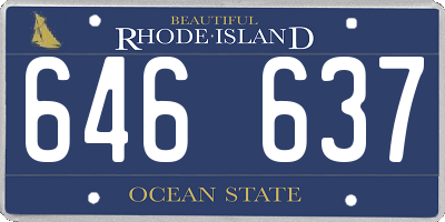 RI license plate 646637