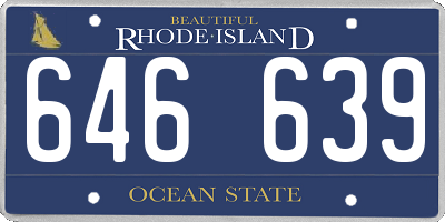 RI license plate 646639