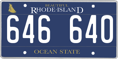 RI license plate 646640