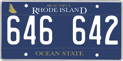 RI license plate 646642