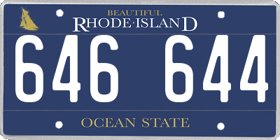RI license plate 646644
