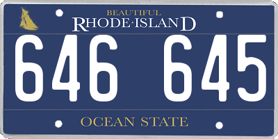 RI license plate 646645