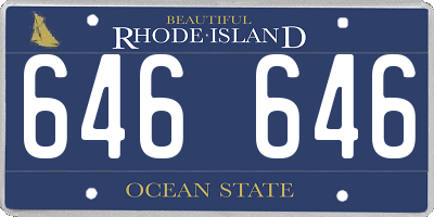 RI license plate 646646