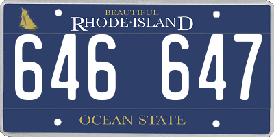 RI license plate 646647