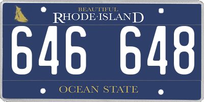 RI license plate 646648