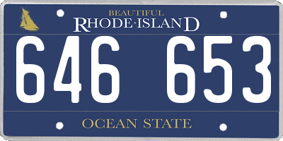 RI license plate 646653