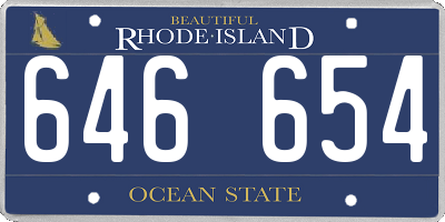 RI license plate 646654