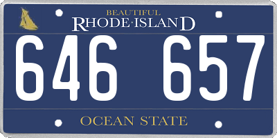 RI license plate 646657