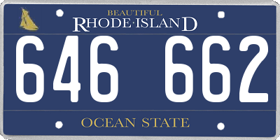 RI license plate 646662