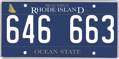 RI license plate 646663