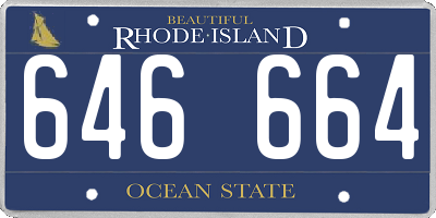RI license plate 646664