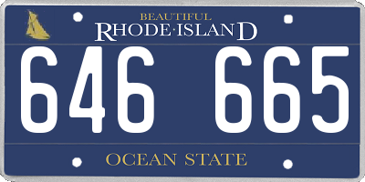 RI license plate 646665