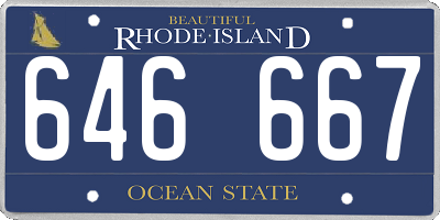 RI license plate 646667