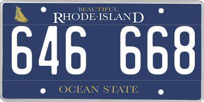 RI license plate 646668