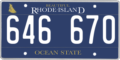 RI license plate 646670