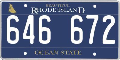 RI license plate 646672