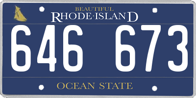 RI license plate 646673