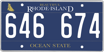 RI license plate 646674
