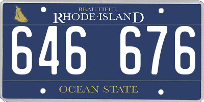 RI license plate 646676